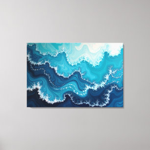 Ocean Veins – Deep Sea Fluid 36"x24" Abstract Canvas Print