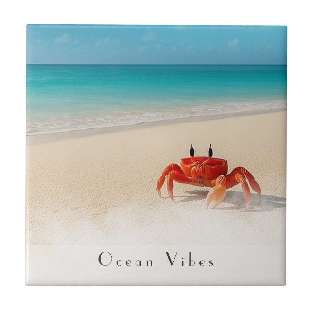 Ocean Vibes – Customizable Beach Coaster (Front)