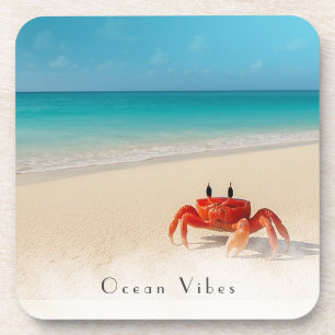 Ocean Vibes – Customizable Cute Cork Coaster