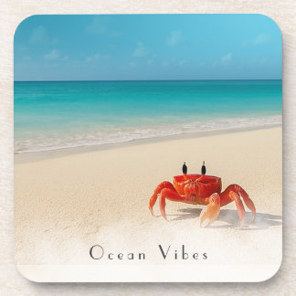 Ocean Vibes – Customizable Cute Cork Coaster