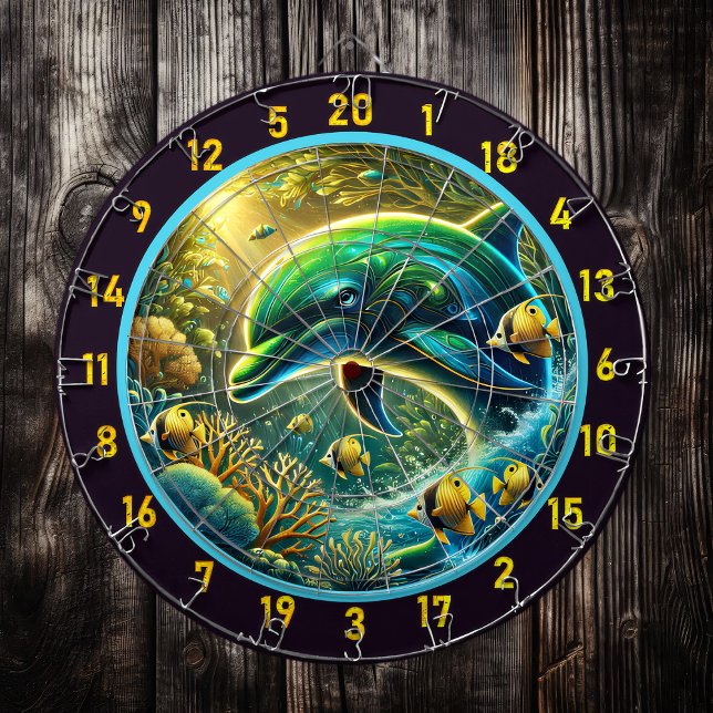 Ocean Vibes Dolphin Dartboard Charm (Creator Uploaded)