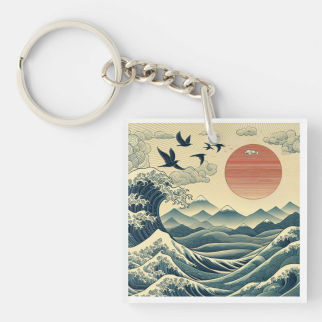 Ocean vibes keychain (Front)
