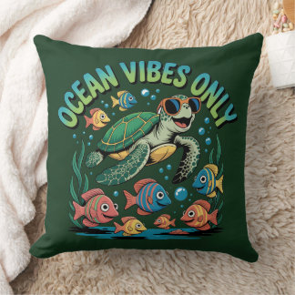 Ocean Vibes Only Throw Pillow