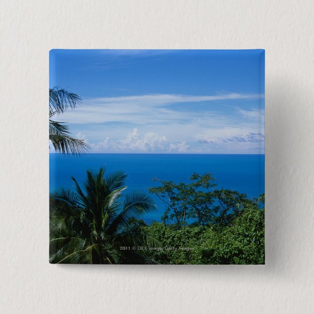Ocean view 2 inch square button (Front)