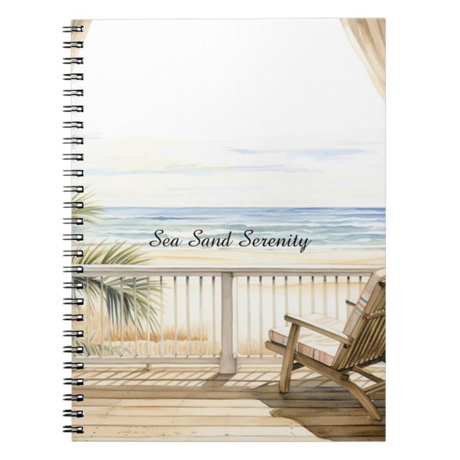 Ocean View Beach Serenity Notebook (Front)