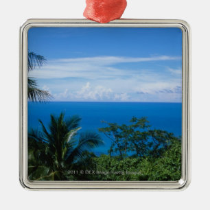 Ocean view metal ornament