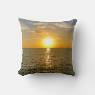 Ocean View Sunset Throw Pillow