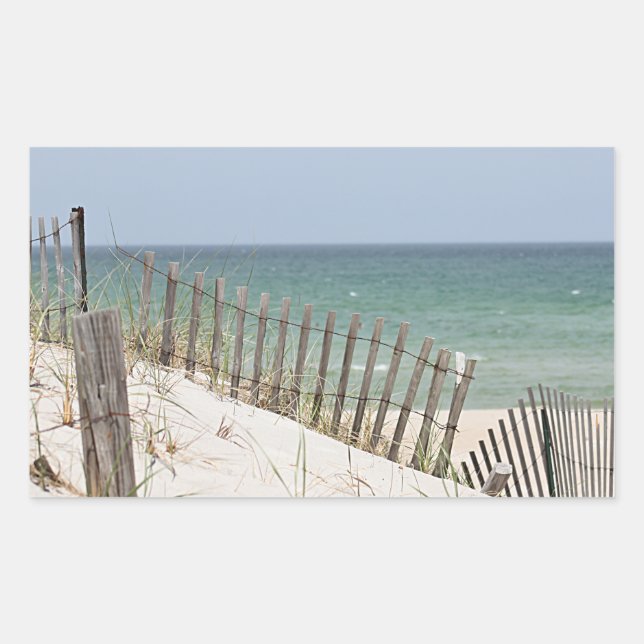 Ocean view through the beach fence sticker (Front)