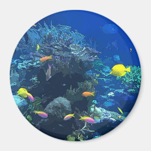 Ocean View with Colourful Fish & Coral Photo Magne Magnet
