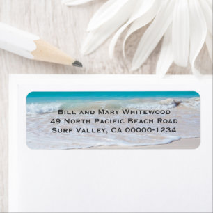 Ocean Water and Beach Sand Return Address Labels