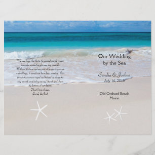 Ocean Water & Beach Sand Wedding Programme Modèle