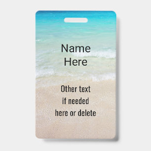 Ocean Water Beach Scene Custom Badge