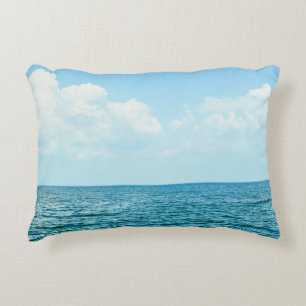 Ocean Water, Clear Blue Sky. Accent Pillow