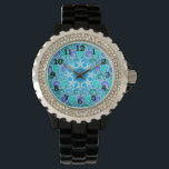 Ocean Water Waves Nautical Beach Starfish Blue Watch<br><div class="desc">The pretty ocean-inspired pattern on this wristwatch shows water waves in varying shades of blue and teal green. It's a beautiful nautical design for anyone who loves the sea and the beach. The swirling waves of water will make you want to sail away. White starfish form a circle in the...</div>