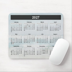 Ocean Watercolor 2027 Calendar Mouse Pad