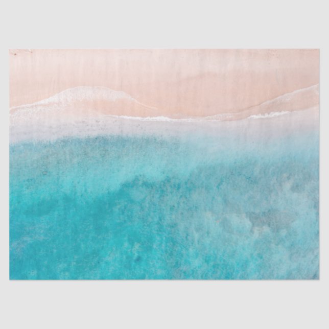 Ocean Watercolor Abstract 17x23 Decoupage Tissue Paper (Front)