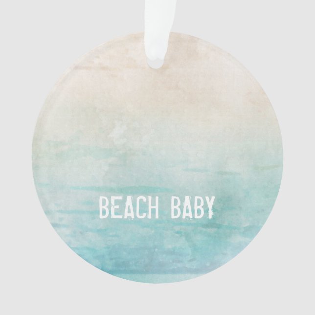 Ocean Watercolor BEACH BABY Sand Voyage Vacances (devant)