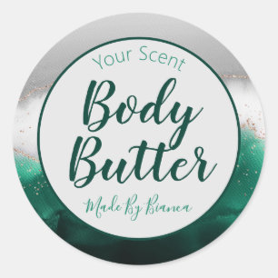 Ocean Watercolor Handmade Body Butter Cream Scrub Classic Round Sticker