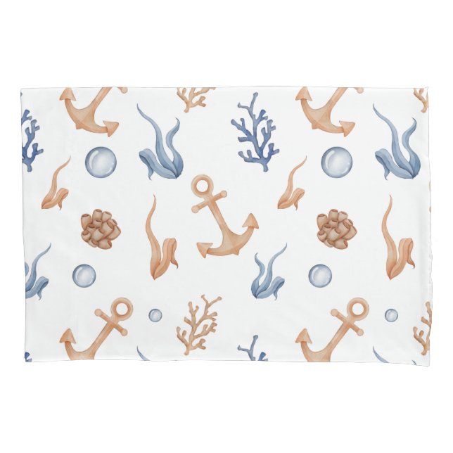 Ocean Watercolor Pillowcase (Front)