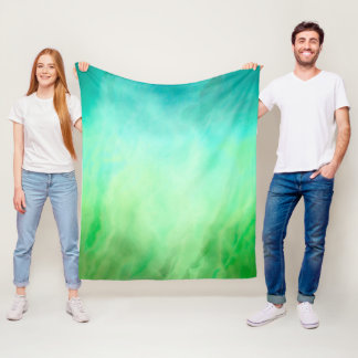 Ocean Watercolor Waves Fleece Blanket