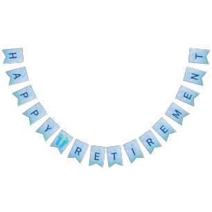 ocean watercolor with flip-flops for Retirement Bunting Flags