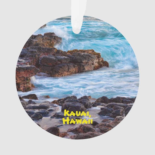 Ocean waters of Kauai, Hawaii Ornament (Front)