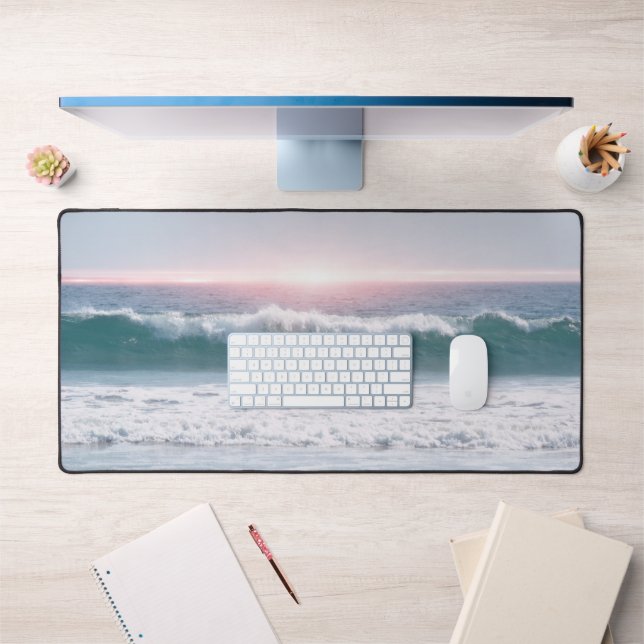 Ocean Wave and Sunset Art Desk Mat (Bureau 1)