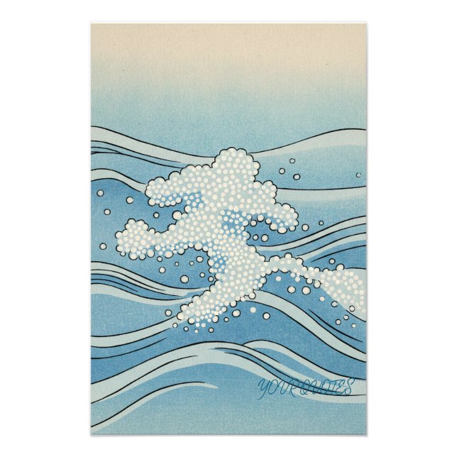 Ocean Wave Art Print – Japanese Woodblock Style (Front)