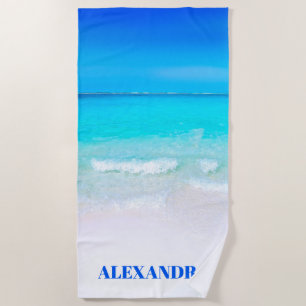 Ocean Wave Beach Modern Scene Beach Towel