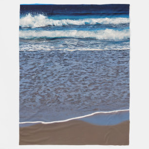 Ocean Wave Beach Shoreline Fleece Blanket
