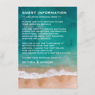 Ocean Wave, Beach Wedding Detail Enclosure Card