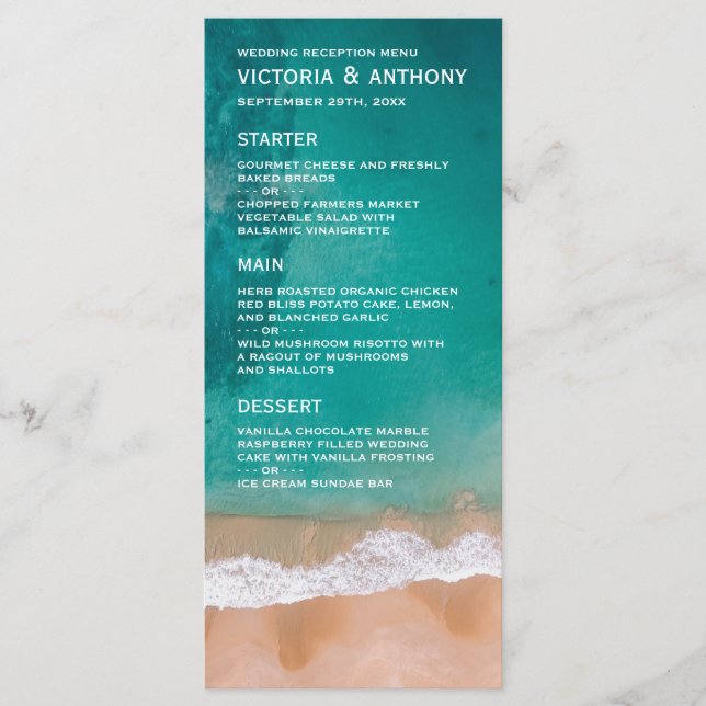 Ocean Wave, Beach Wedding Menu (Front)