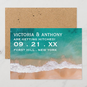 Ocean Wave, Beach Wedding Save The Date