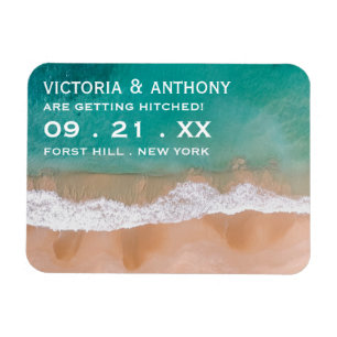 Ocean Wave, Beach Wedding Save The Date Magnet