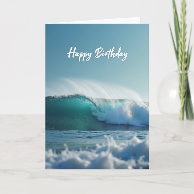 Ocean Wave Birthday Card (Front)