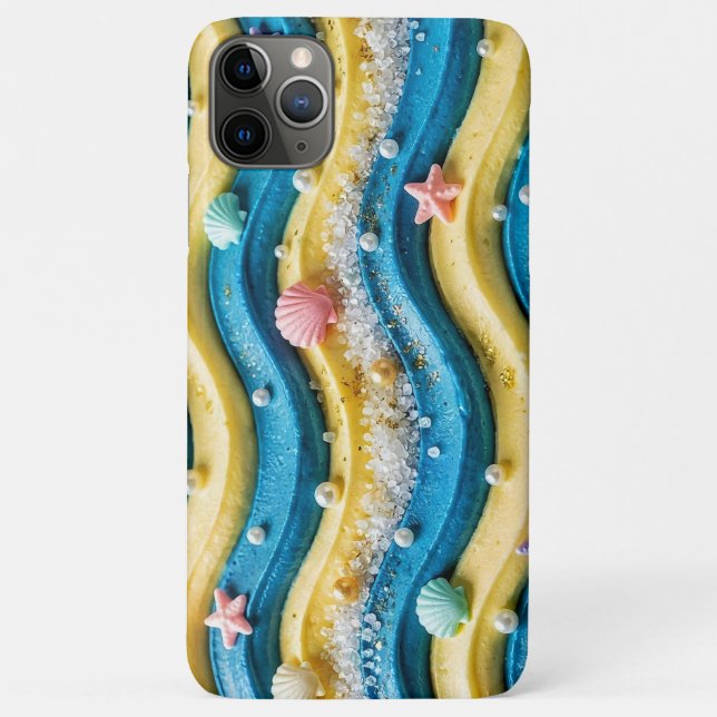 Ocean Wave Cake Phone Case - Coastal Beach Starfis (Back)
