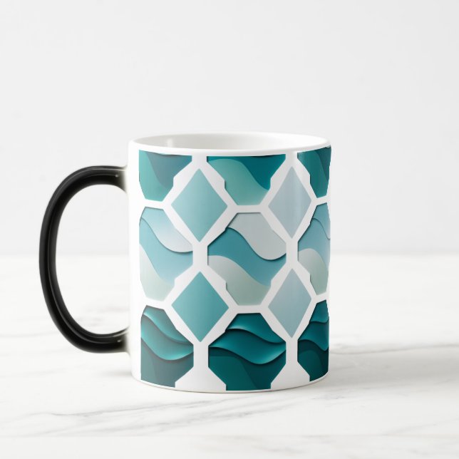 Ocean Wave Geometry – Colour Morphing Mug 15 oz (Left)