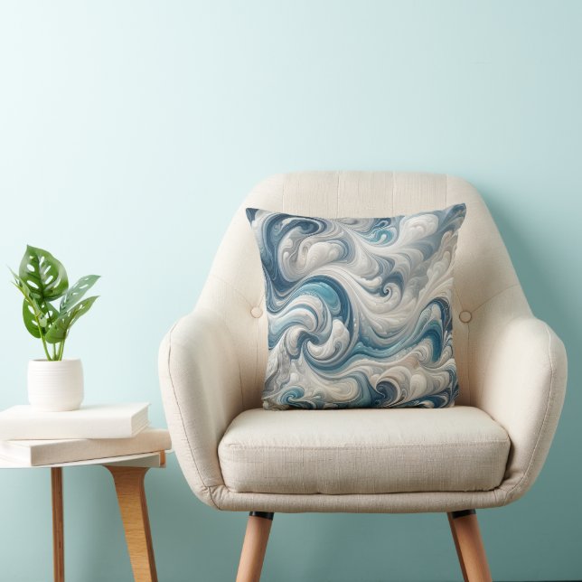 ocean wave-inspired  throw pillow (Chair)
