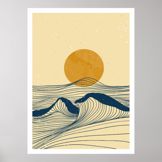 Ocean wave landscape poster (Front)