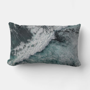 Ocean wave lumbar pillow