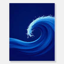 Ocean Wave, Minimalist Blue Abstract