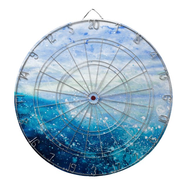 Ocean wave painting, sea foam dartboard (Front)