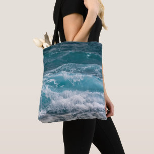 Ocean Wave Pattern Fashionable Beach Tote Bag