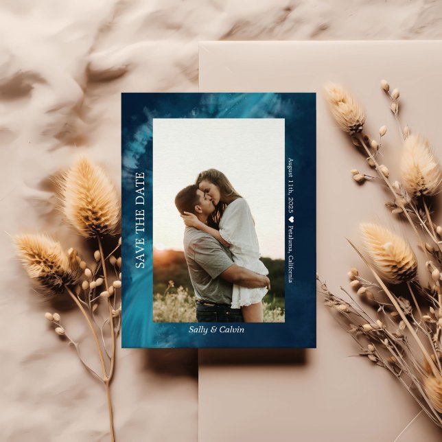 Ocean Wave Photo Save The Date Custom Photo Postcard (Creator Uploaded)