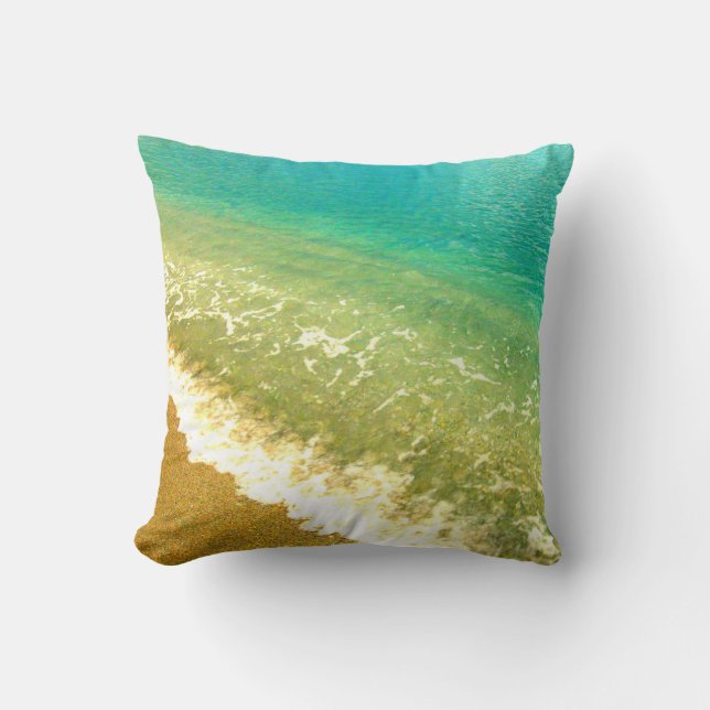 Ocean Wave Seafoam Green Pillow (Front)