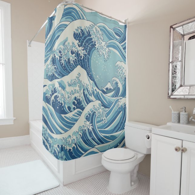 Ocean Wave Serenity Shower Curtain (In Situ)