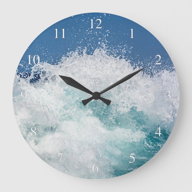 Ocean Wave Small Numbers Large Clock (Front)