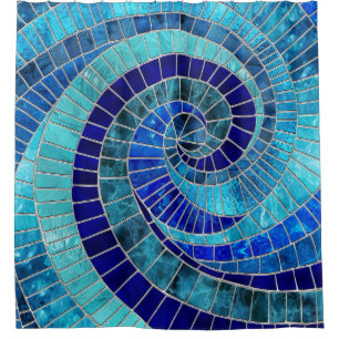 Ocean Wave Spiral mosaic art