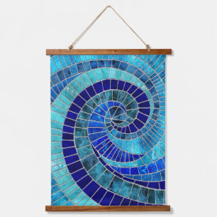 Ocean Wave Spiral mosaic art Hanging Tapestry