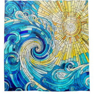 Ocean Wave Sun mosaic art